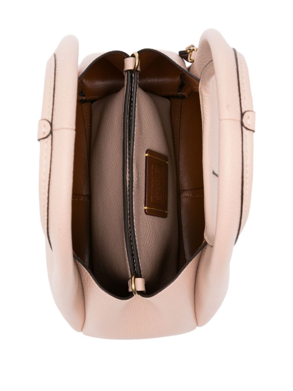 Coach Leather Structured Crossbody Handbag Beige