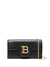 Balmain B-Buzz Lambskin Wallet on Chain Black Black