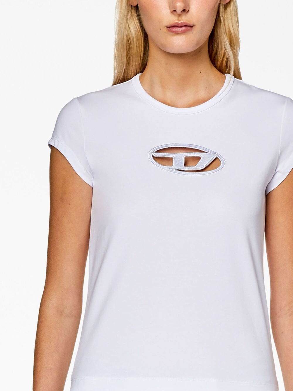 Diesel T-Angie Cut-Out Organic Cotton T-Shirt White