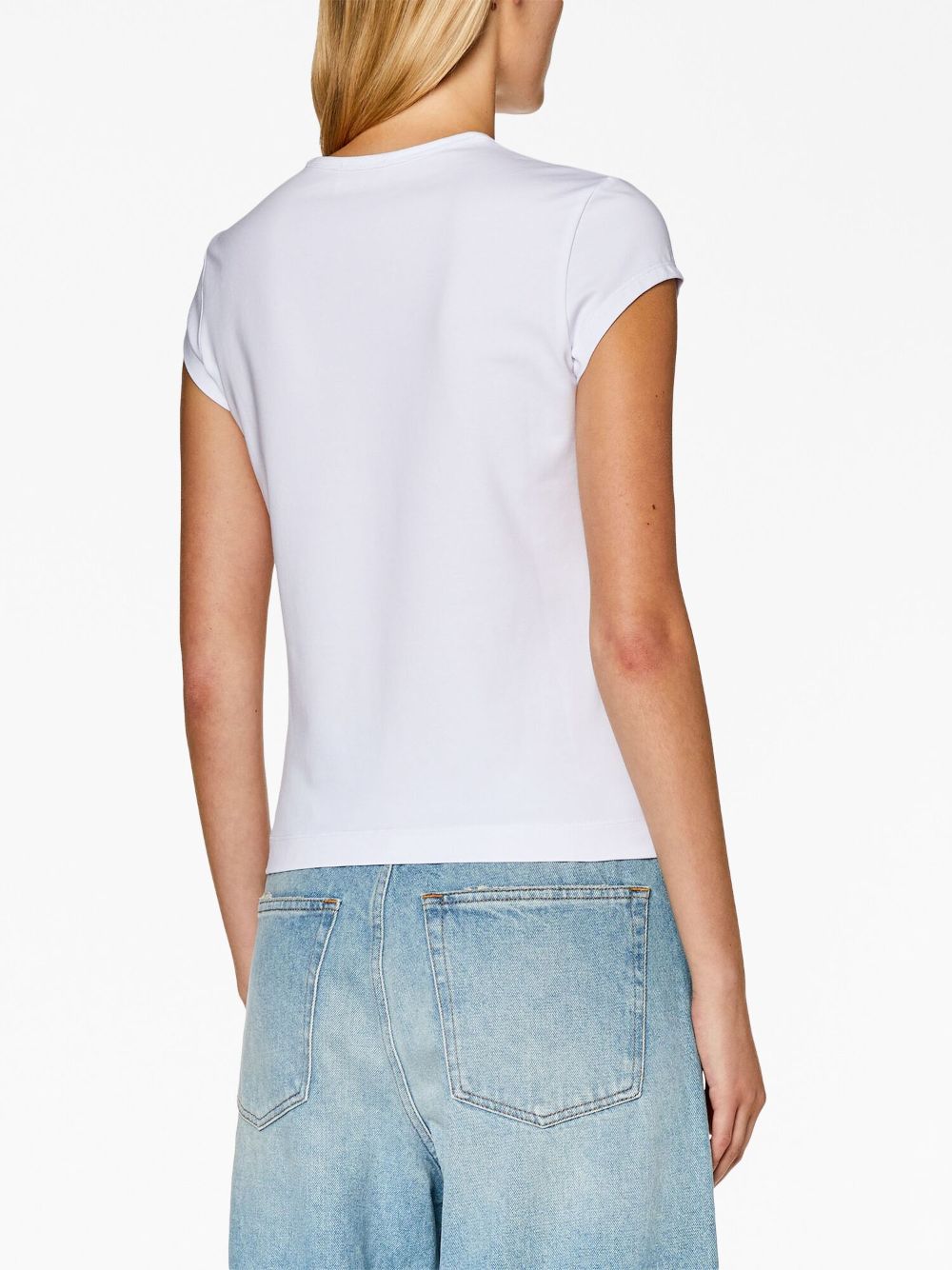 Diesel T-Angie Cut-Out Organic Cotton T-Shirt White