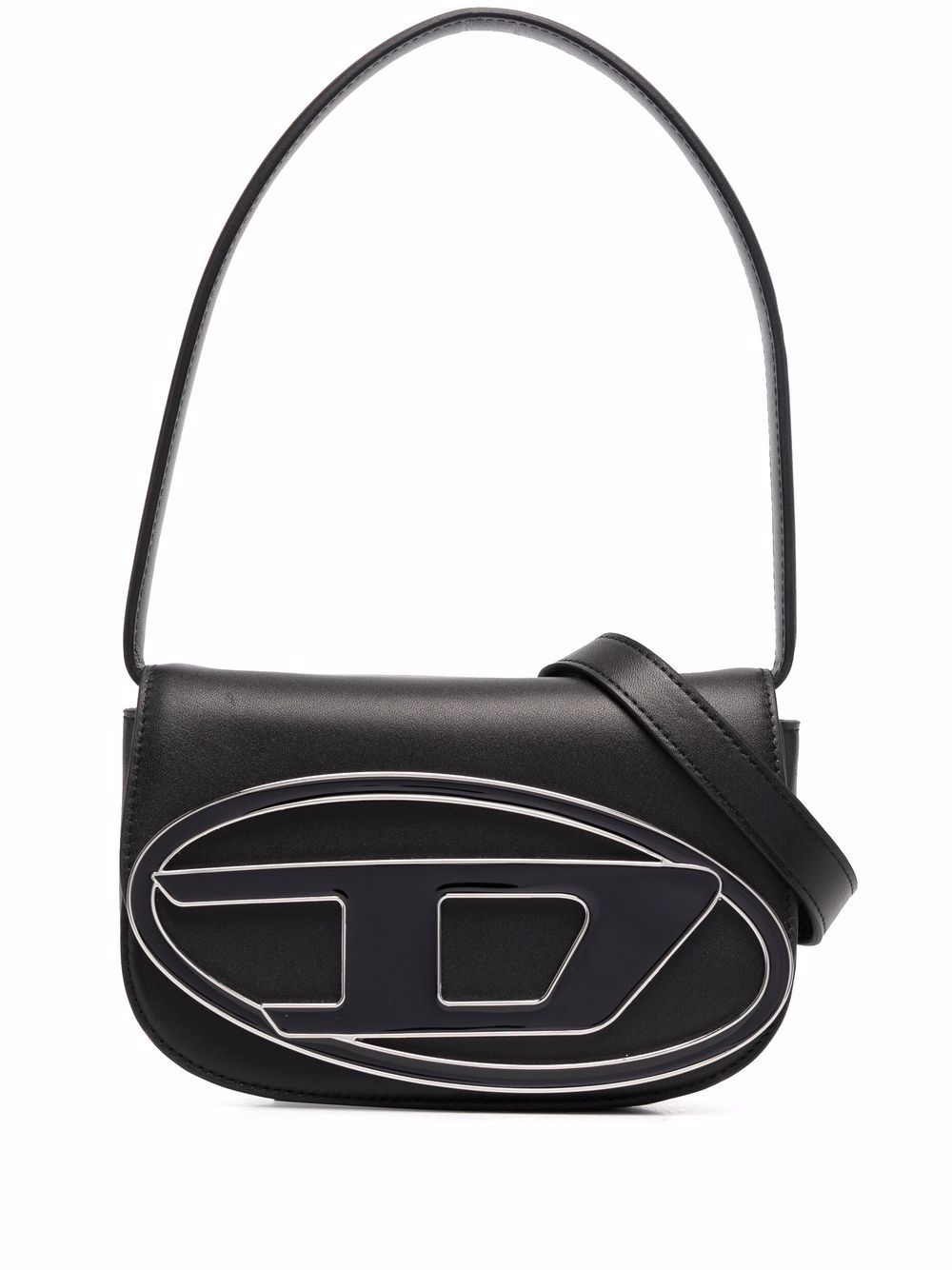 Diesel 1DR Calf Leather Shoulder Bag Black