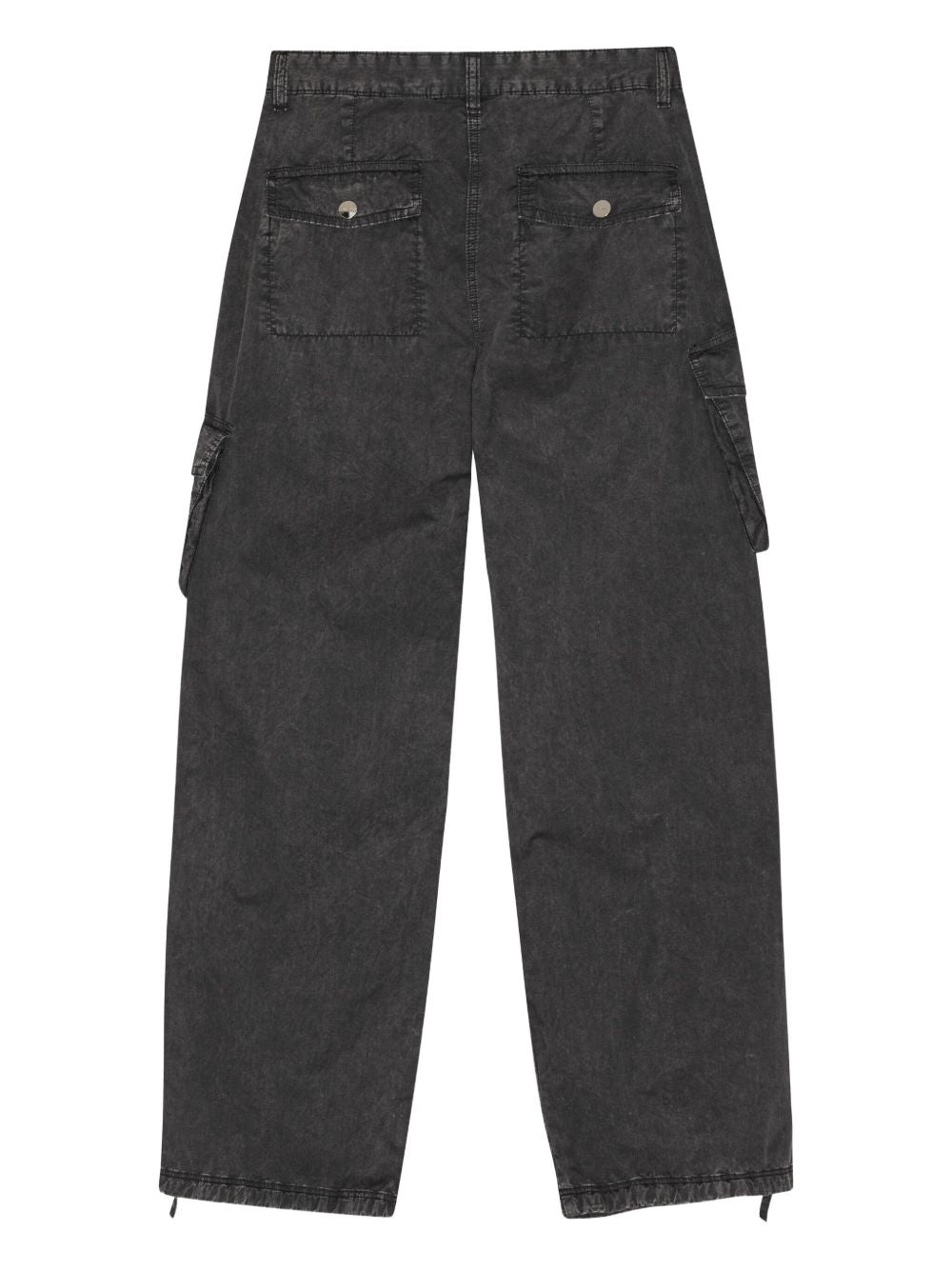 Ganni Silk & Nylon Organic Cotton Cargo Trousers Grey