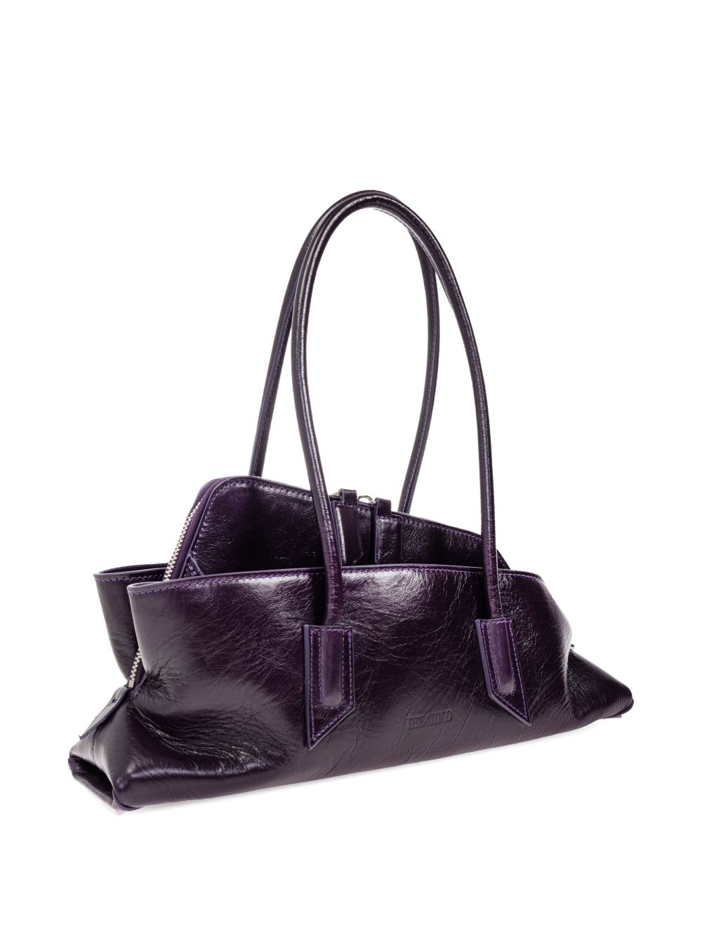 The Attico La Passeggiata Silk & Nylon Small Shoulder Bag Purple