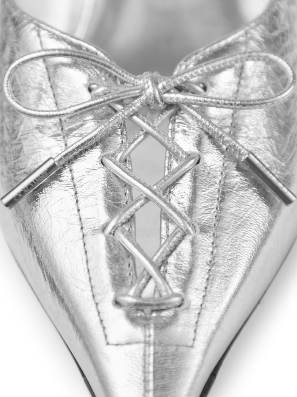 Jimmy Choo Scarlett 50 Silver Leather Mule Sandals Silver