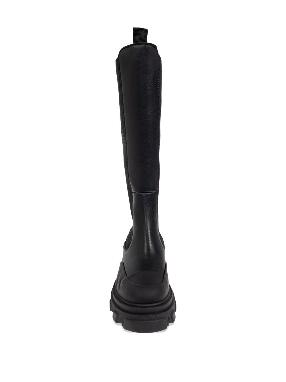 Ganni Chelsea High Leather and Nylon Boots Black