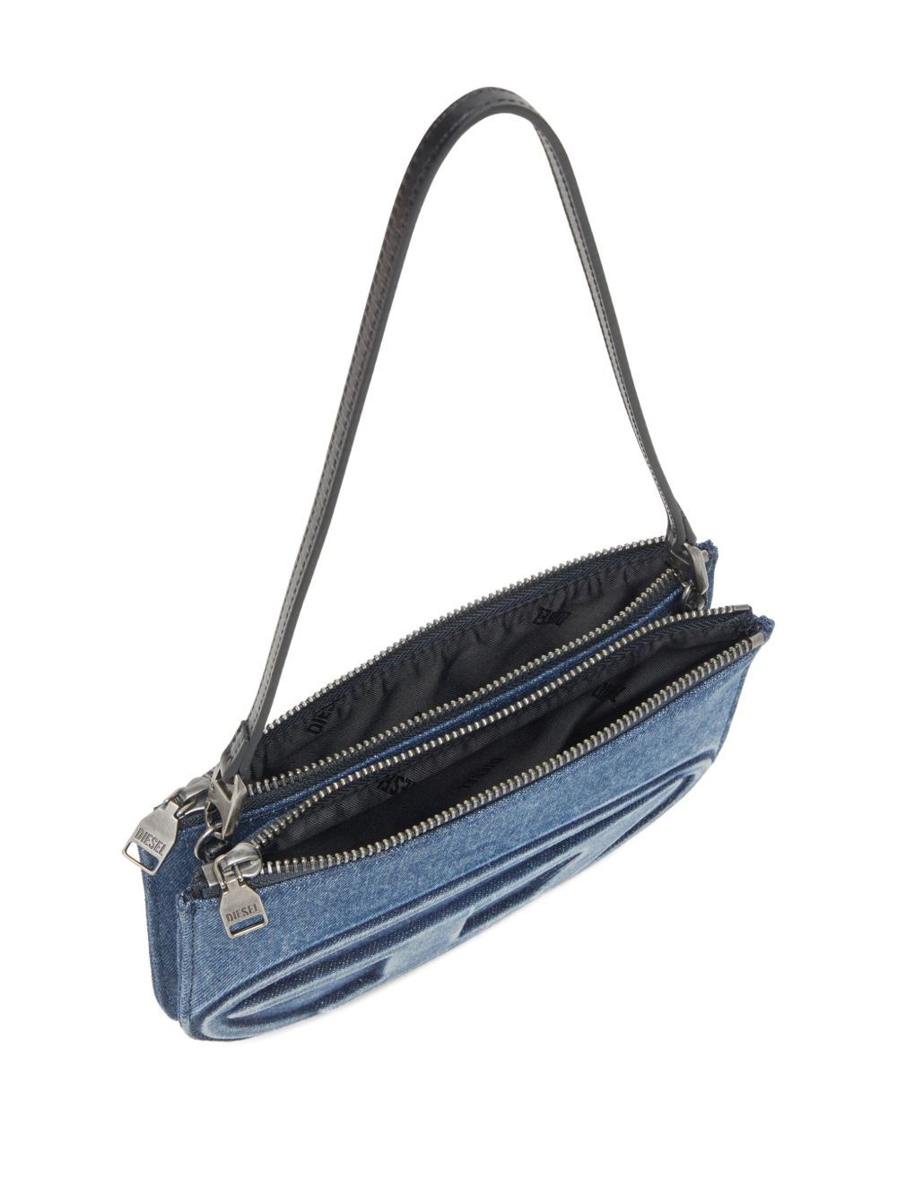 Diesel 1DR Twin Denim Shoulder Bag Clear Blue