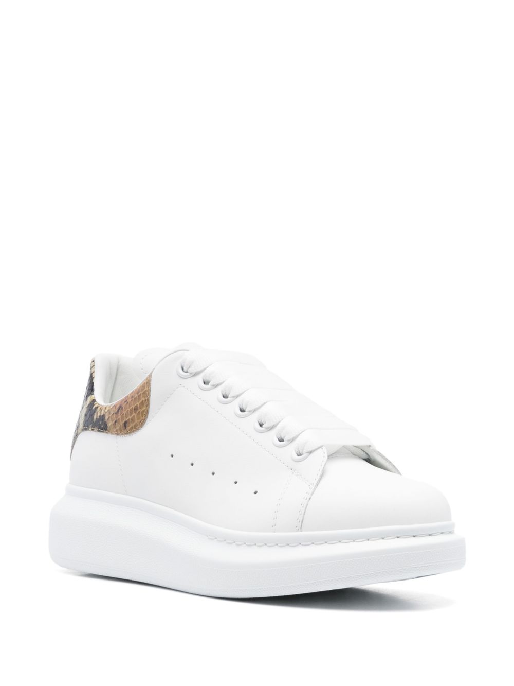 Alexander McQueen Oversized Snakeskin-Effect Calf Leather Sneakers Multicolour