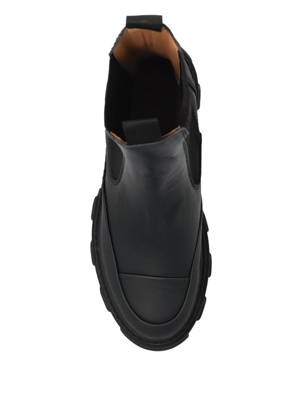 Ganni Chelsea Mid Silk and Nylon Leather Boots Black