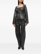 Ganni Silk and Nylon Fitted Blazer in Black Black