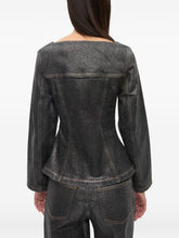 Ganni Silk and Nylon Fitted Blazer in Black Black