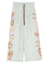Zimmermann Coco Printed Wide-Leg Silk Trousers Aqua Green