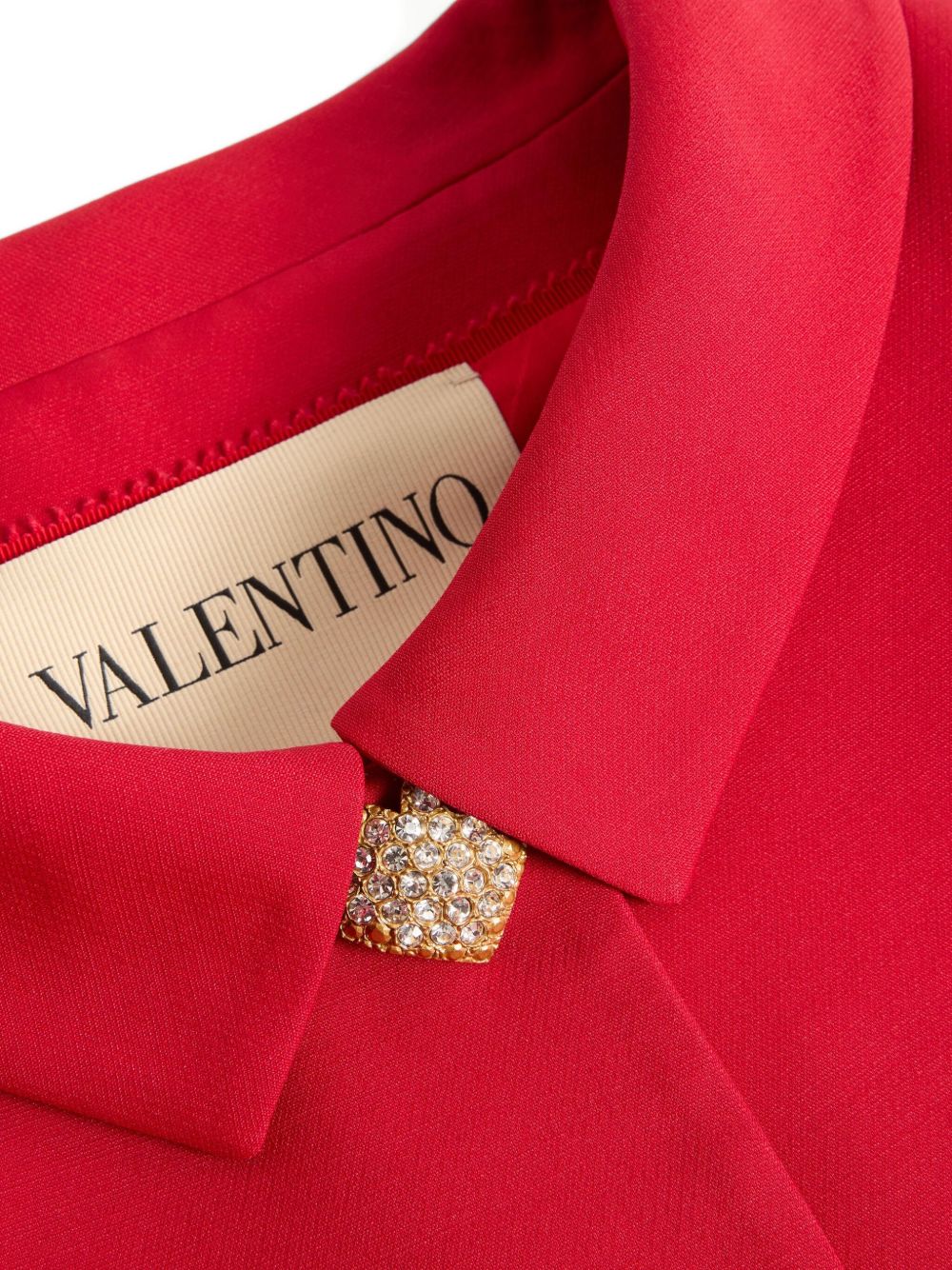 Valentino Crepe Couture Short Wool and Silk Jacket Red