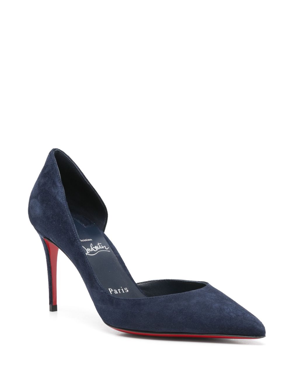 Christian Louboutin Iriza Pointed-Toe Suede Pumps Blue