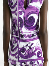 Dolce & Gabbana Maiolica Print Sleeveless Tank Top Purple