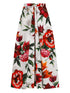 Dolce & Gabbana Pleated Anemoni Print Cotton Midi Skirt White White