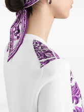 Dolce & Gabbana Maiolica Print Silk Cardigan in Purple purple