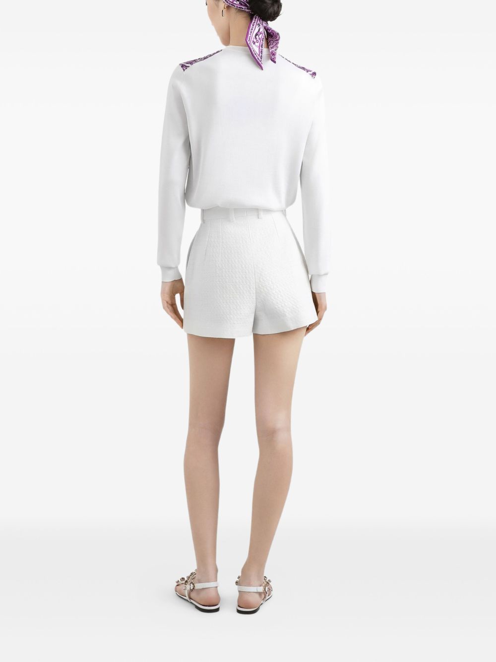 Dolce & Gabbana Maiolica Print Silk Cardigan in Purple purple