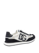 Dolce & Gabbana White Leather Sneakers with Contrasting Branded Heel White