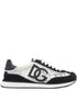 Dolce & Gabbana White Leather Sneakers with Contrasting Branded Heel White