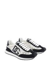 Dolce & Gabbana White Leather Sneakers with Contrasting Branded Heel White