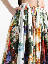 Dolce & Gabbana Floral Cotton Midi Skirt White