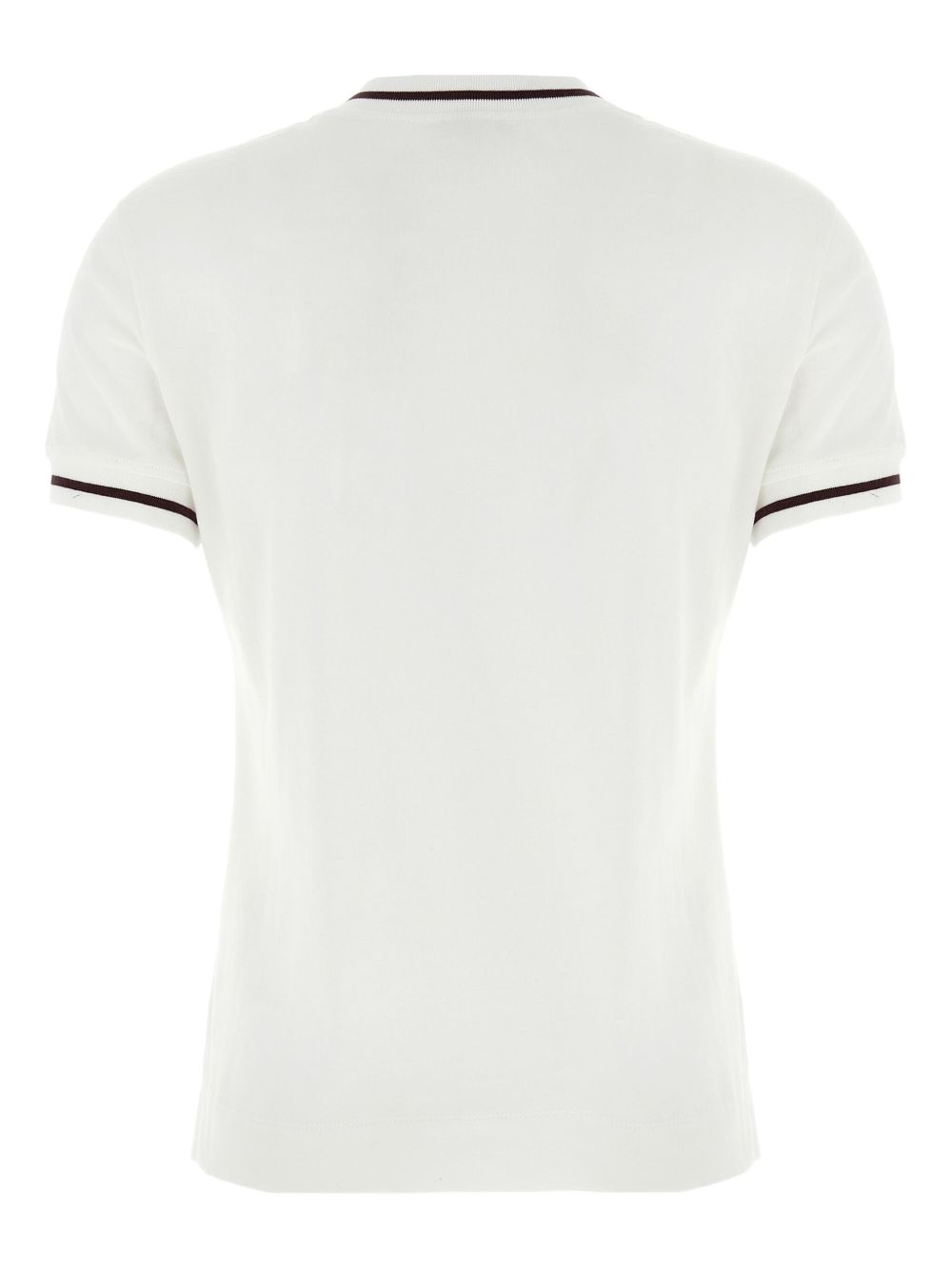 Brunello Cucinelli Cotton T-Shirt with Burgundy Trim White White