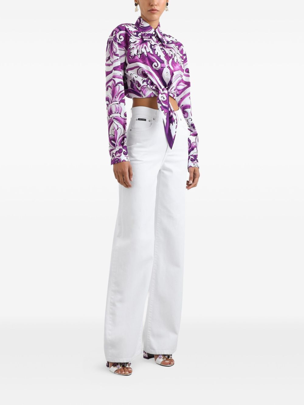 Dolce & Gabbana High-Rise Straight-Leg White Jeans White