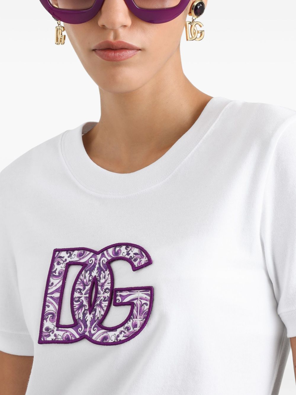 Dolce & Gabbana Cotton Logo Crewneck T-Shirt White White