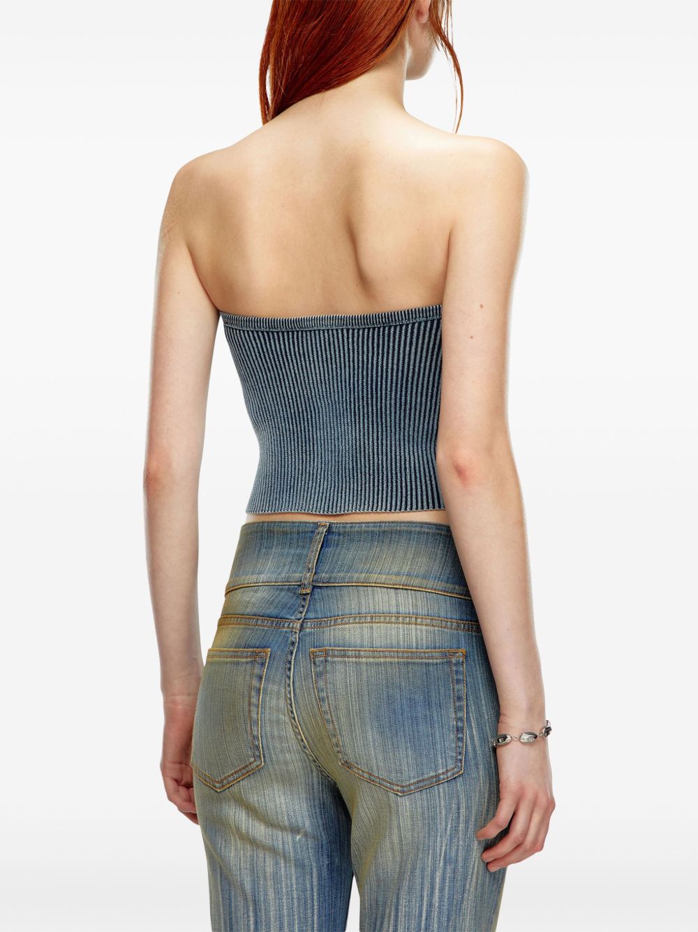 Diesel Silk-Blend Fitted Top in Blue Blue
