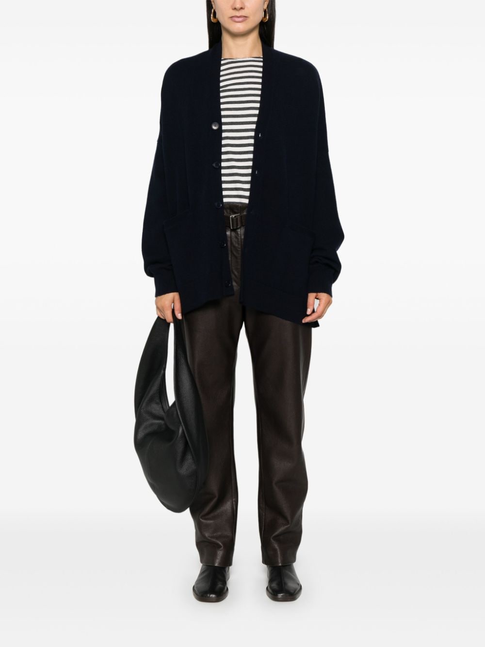 EXTREME CASHMERE Cashmere-Blend Oversized Cardigan Blue blue