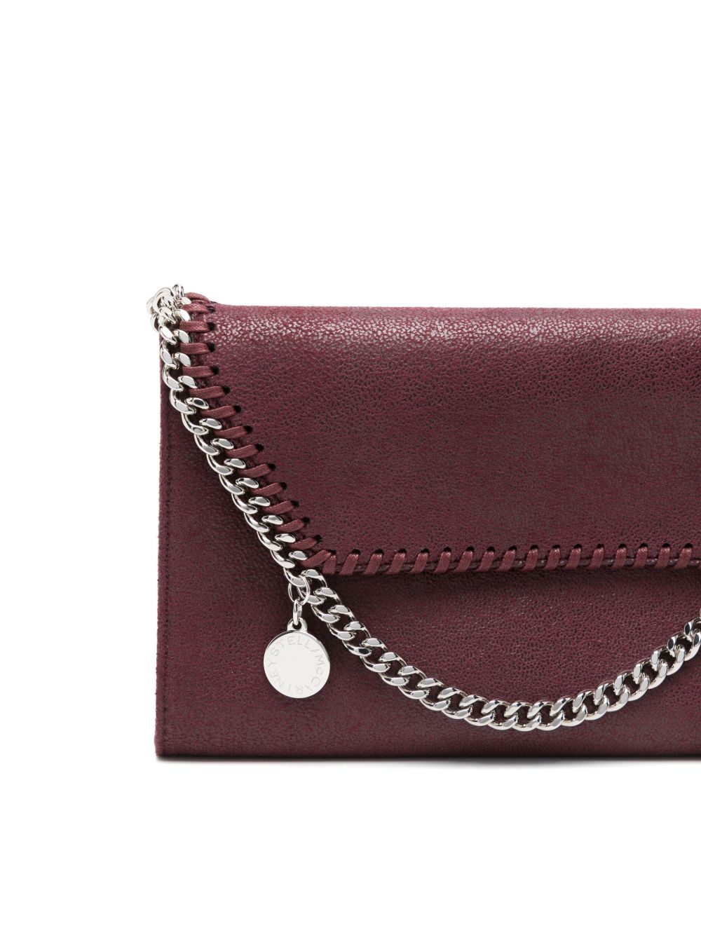 Stella McCartney Falabella Chain Foldover Clutch Bag Bordeaux