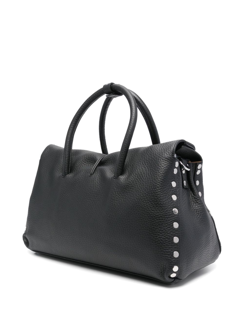 Zanellato Dotta Centauro XL Black Leather Handbag Black