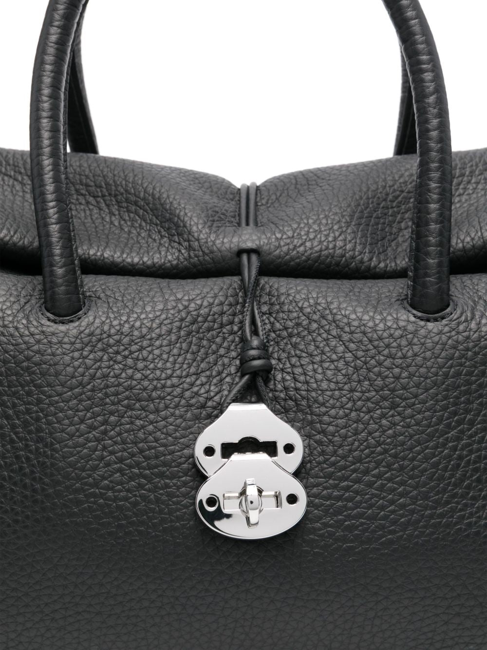 Zanellato Dotta Centauro XL Black Leather Handbag Black