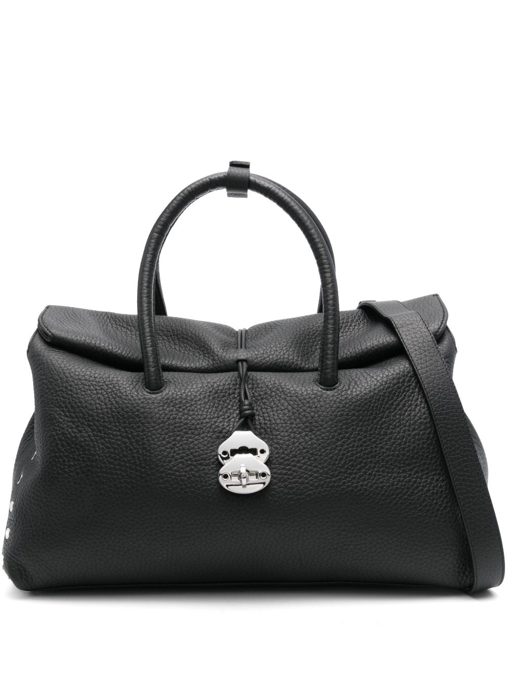 Zanellato Dotta Centauro XL Black Leather Handbag Black