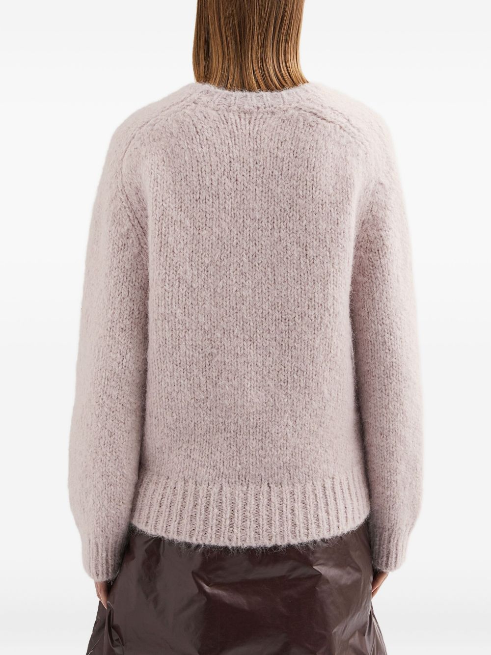 Jil Sander Plus Wool Crewneck Sweater in Light Pink Pink