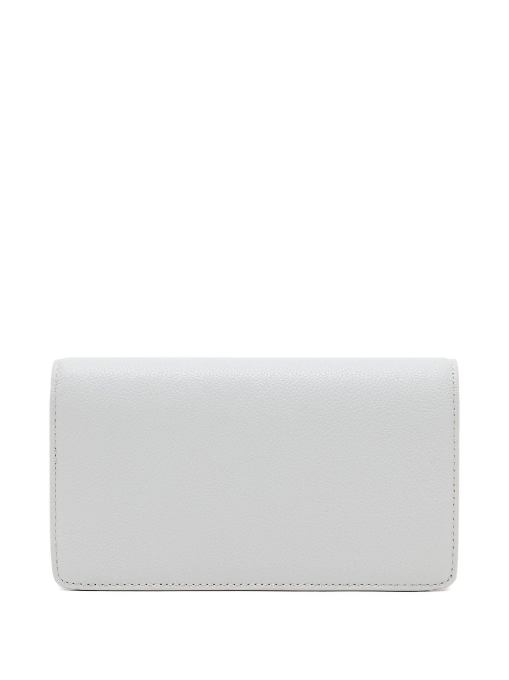 Emporio Armani Mini Leather Chain Clutch with Logo Grey