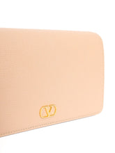 Valentino Garavani VLogo Signature Mini Leather Clutch Powder