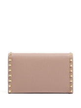 Valentino Garavani Rockstud Leather Wallet on Chain in Powder Powder