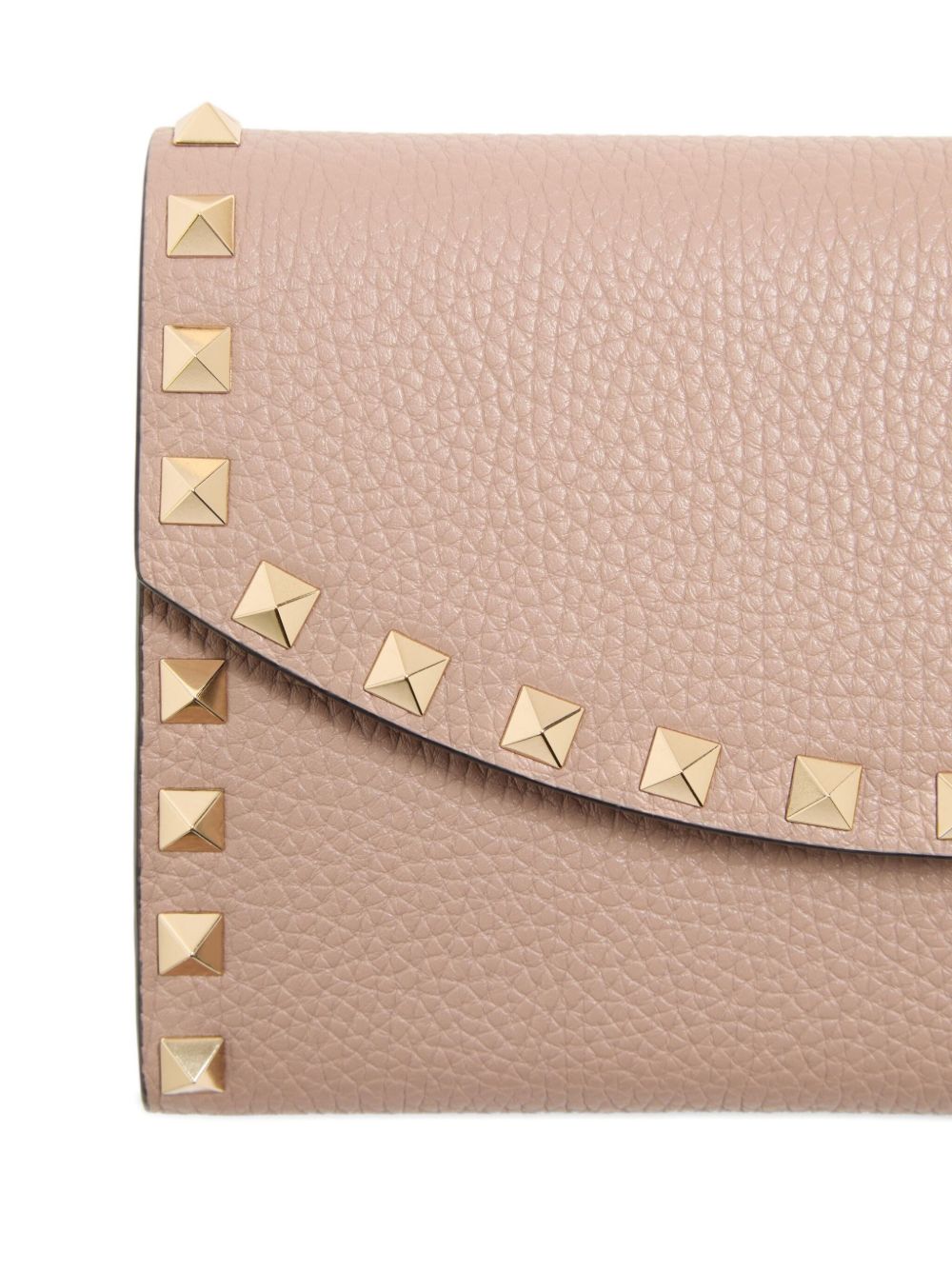 Valentino Garavani Rockstud Leather Wallet on Chain in Powder Powder