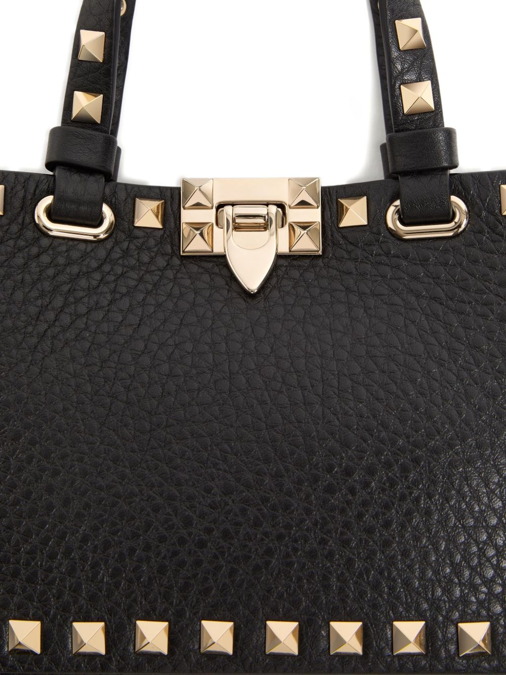 Valentino Garavani Rockstud Mini Leather Clutch Bag Black Black