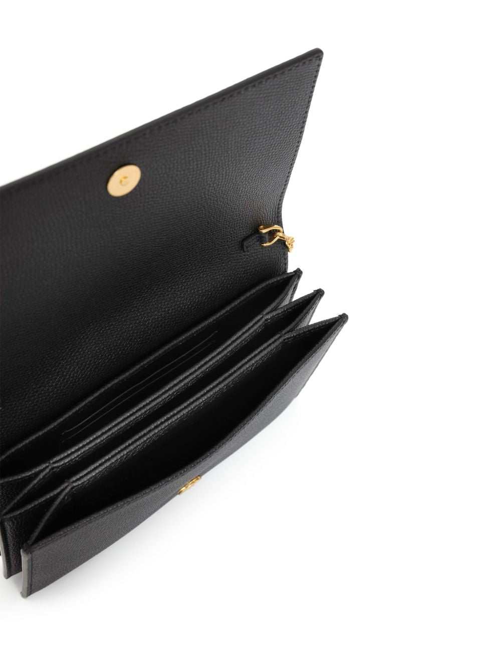 Valentino Garavani VLogo Signature Leather Wallet on Chain Black