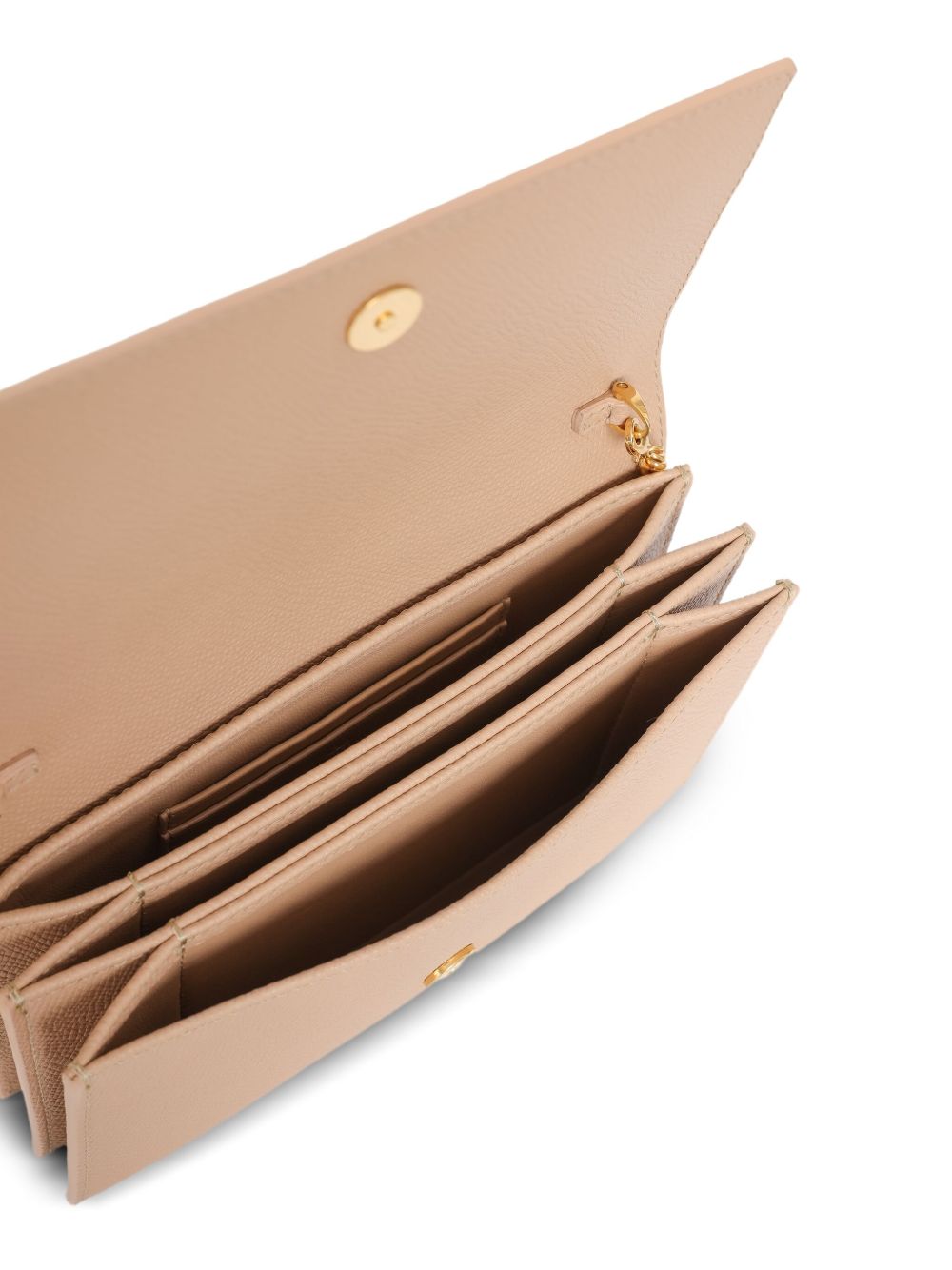 Valentino Garavani VLogo Signature Leather Wallet on Chain Clutch Powder