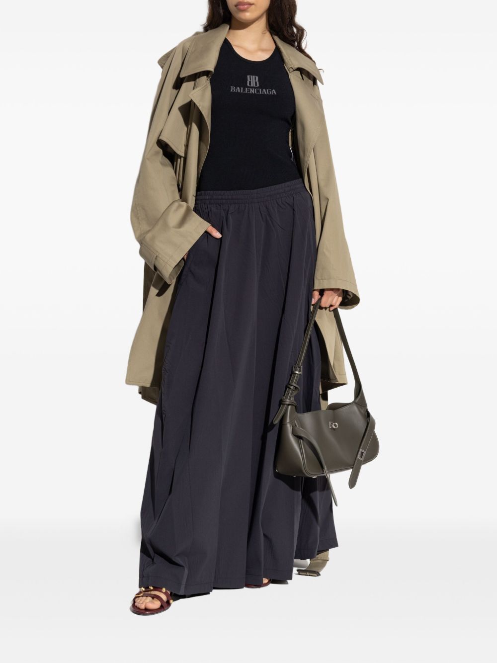 Balenciaga Nano BB Logo-Intarsia Sleeveless Tank Top Black