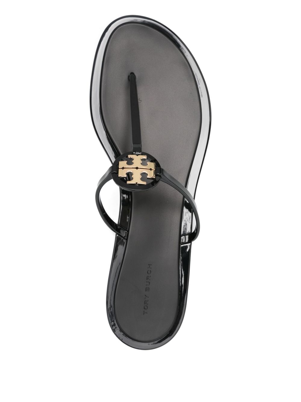 Tory Burch Mini Miller Black Leather Thong Sandals Black