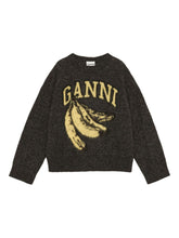 Ganni Banana Wool Crewneck Sweater Grey