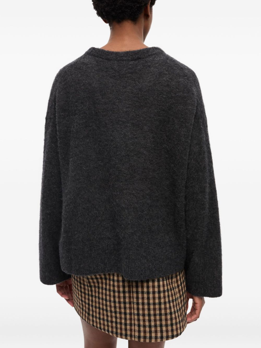 Ganni Banana Wool Crewneck Sweater Grey