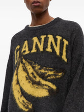 Ganni Banana Wool Crewneck Sweater Grey