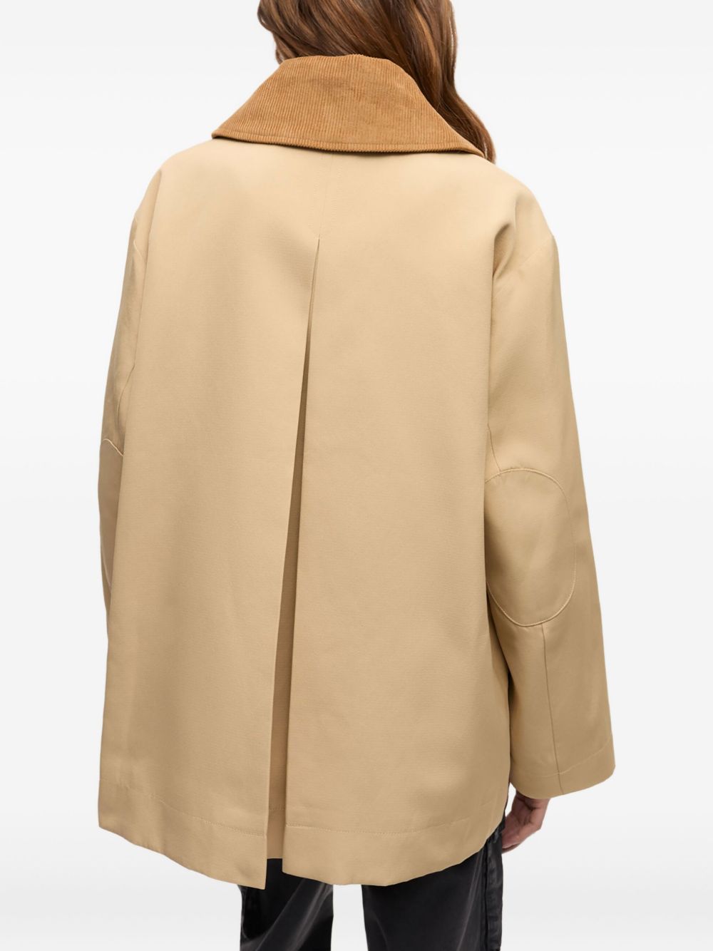 Ganni Twill Midi Jacket Beige