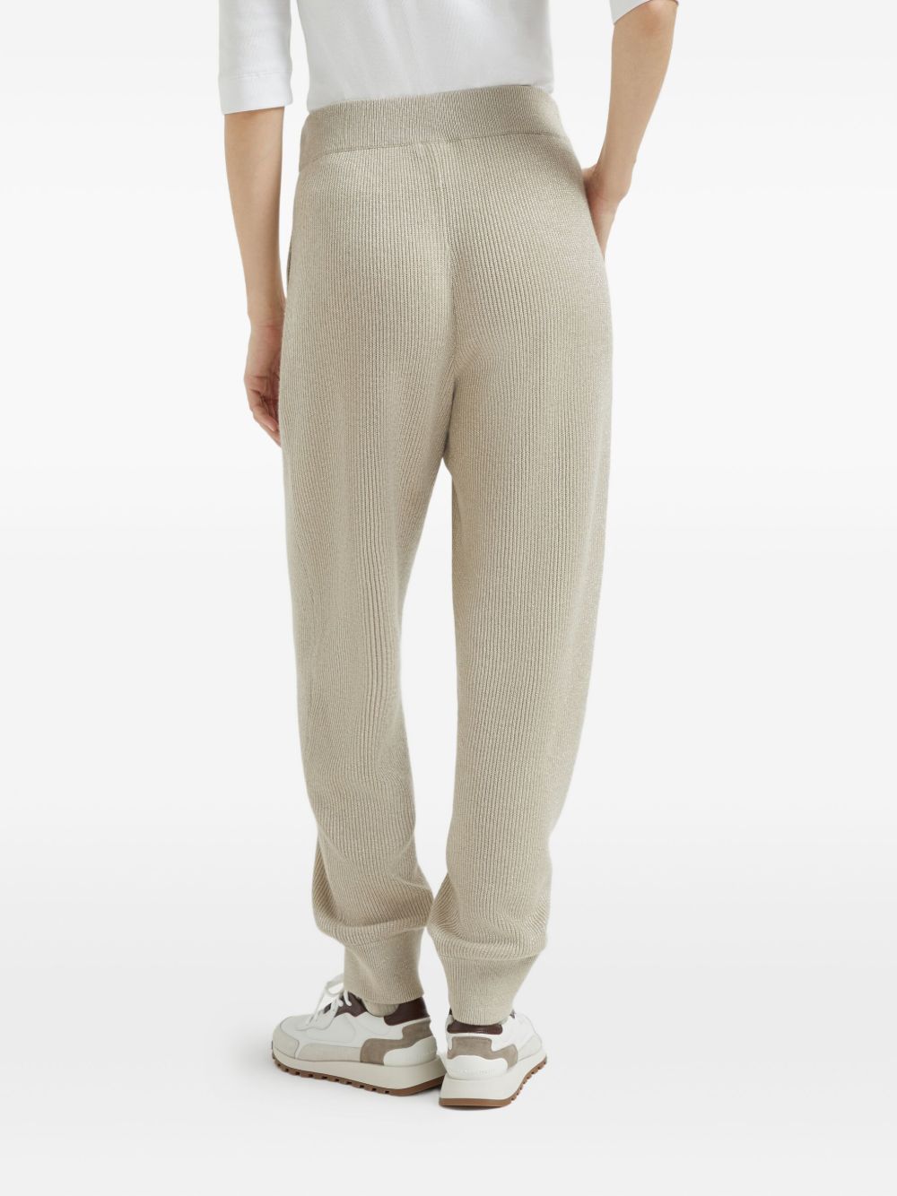 Brunello Cucinelli Tapered Cashmere Trousers Beige