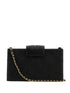 Tory Burch Fleming Leather Quilted Wallet on Chain Black
